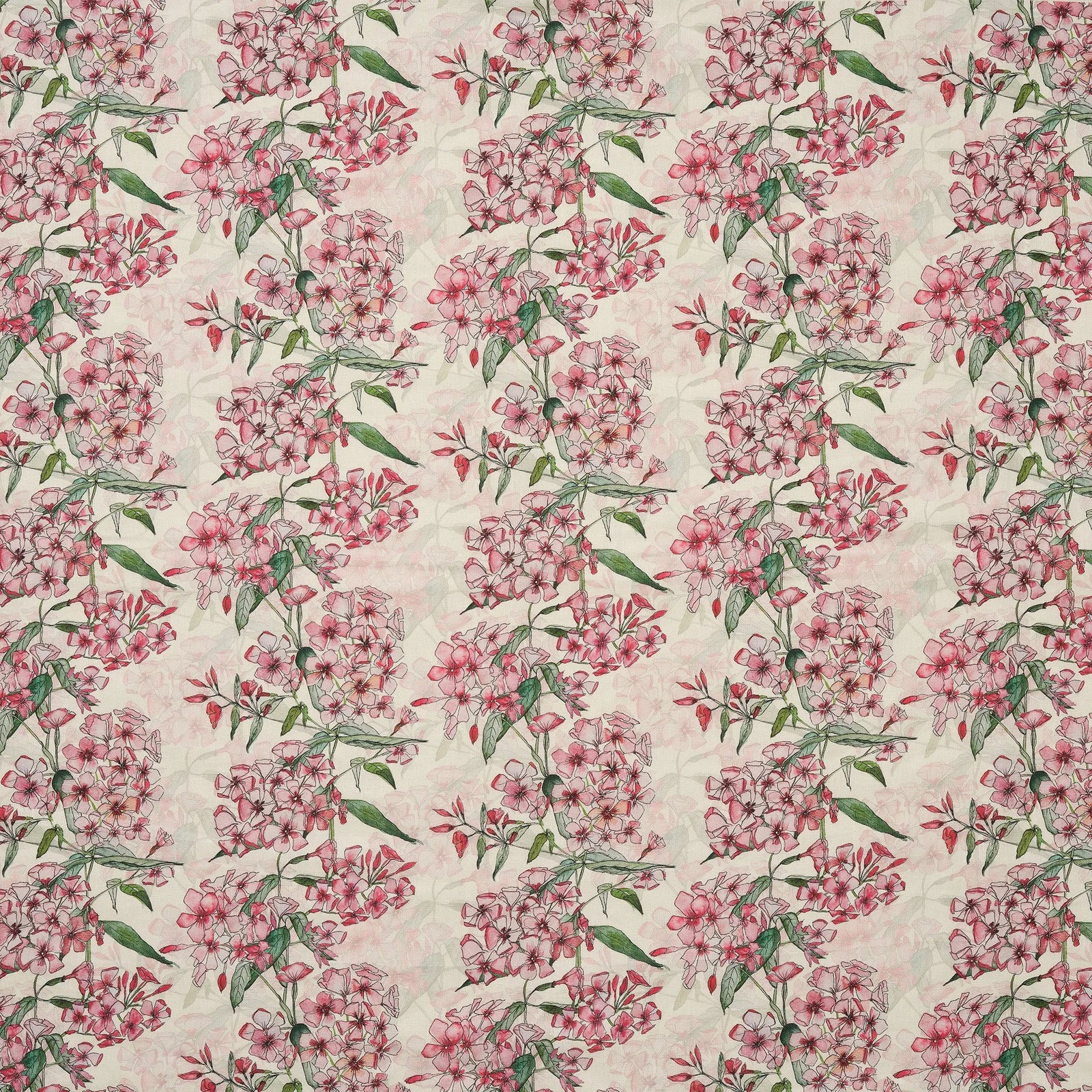 Pink Phlox Rows Fabric