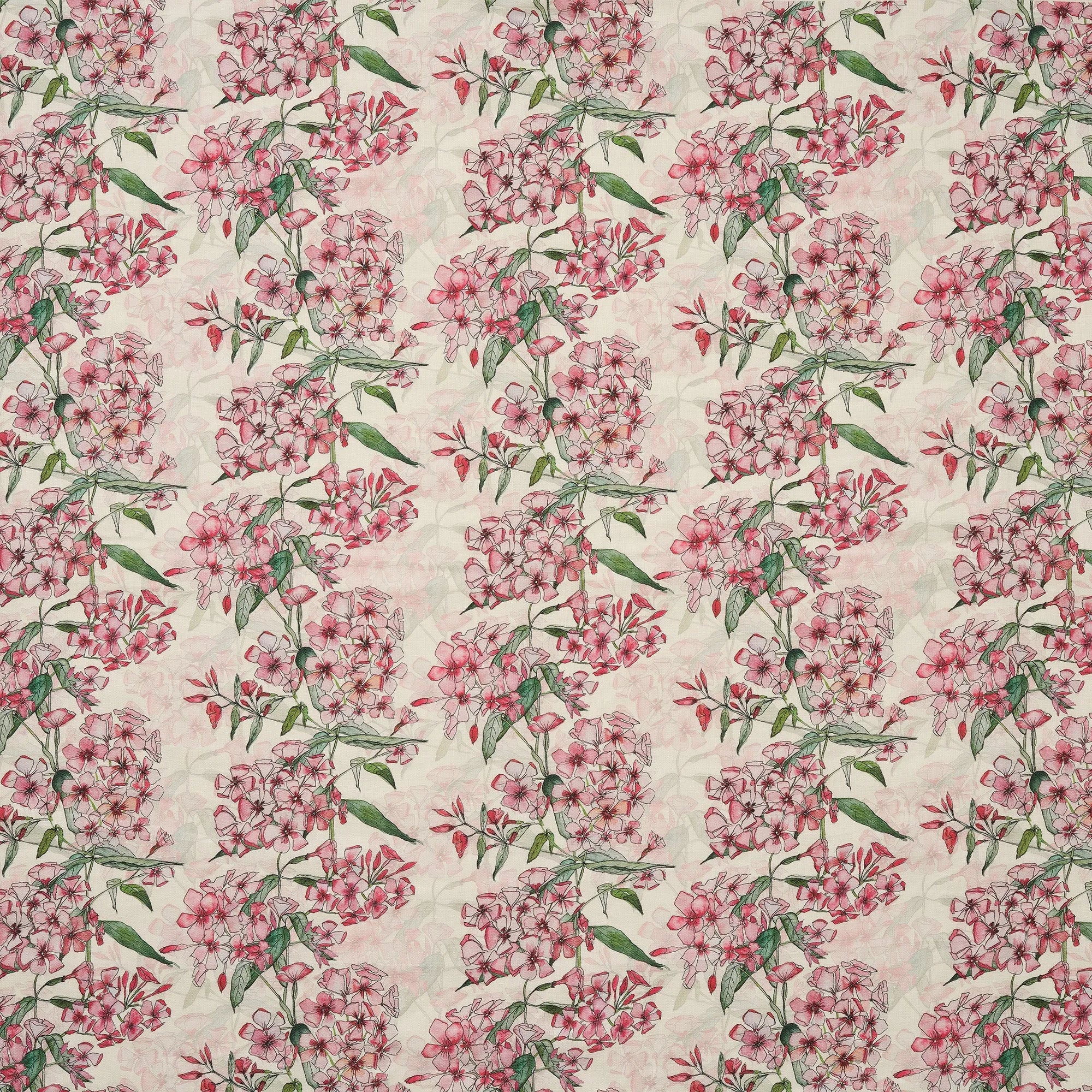 Pink Phlox Rows Fabric