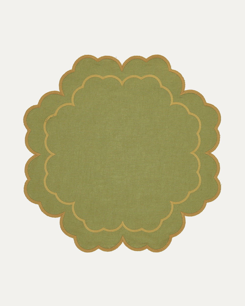 Placemat Iris, Green with Yellow