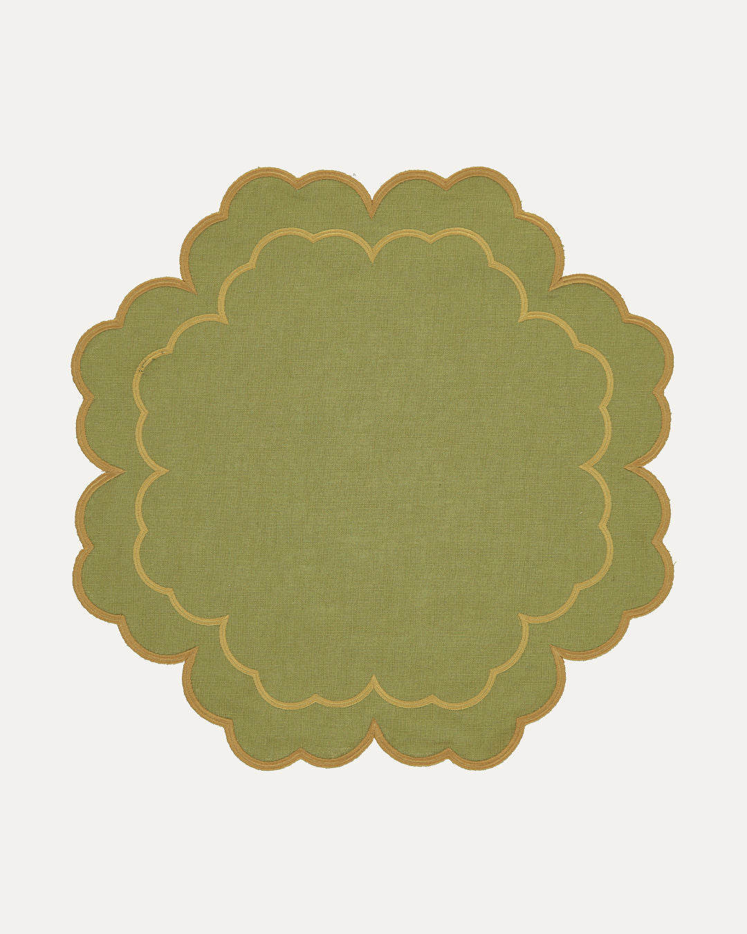 Placemat Iris, Green with Yellow