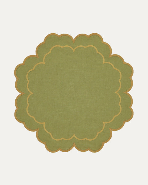 Placemat Iris, Green with Yellow