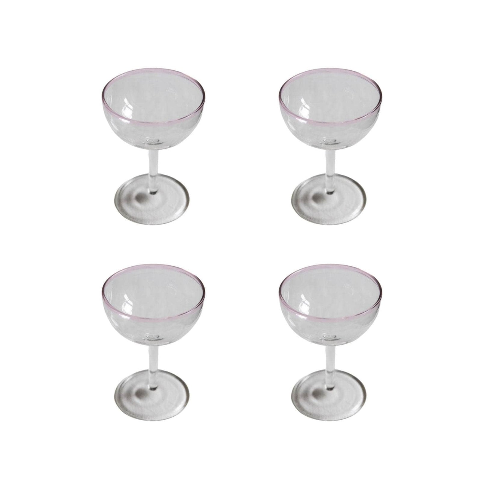 Rose Pink Coupes, Set Of 4