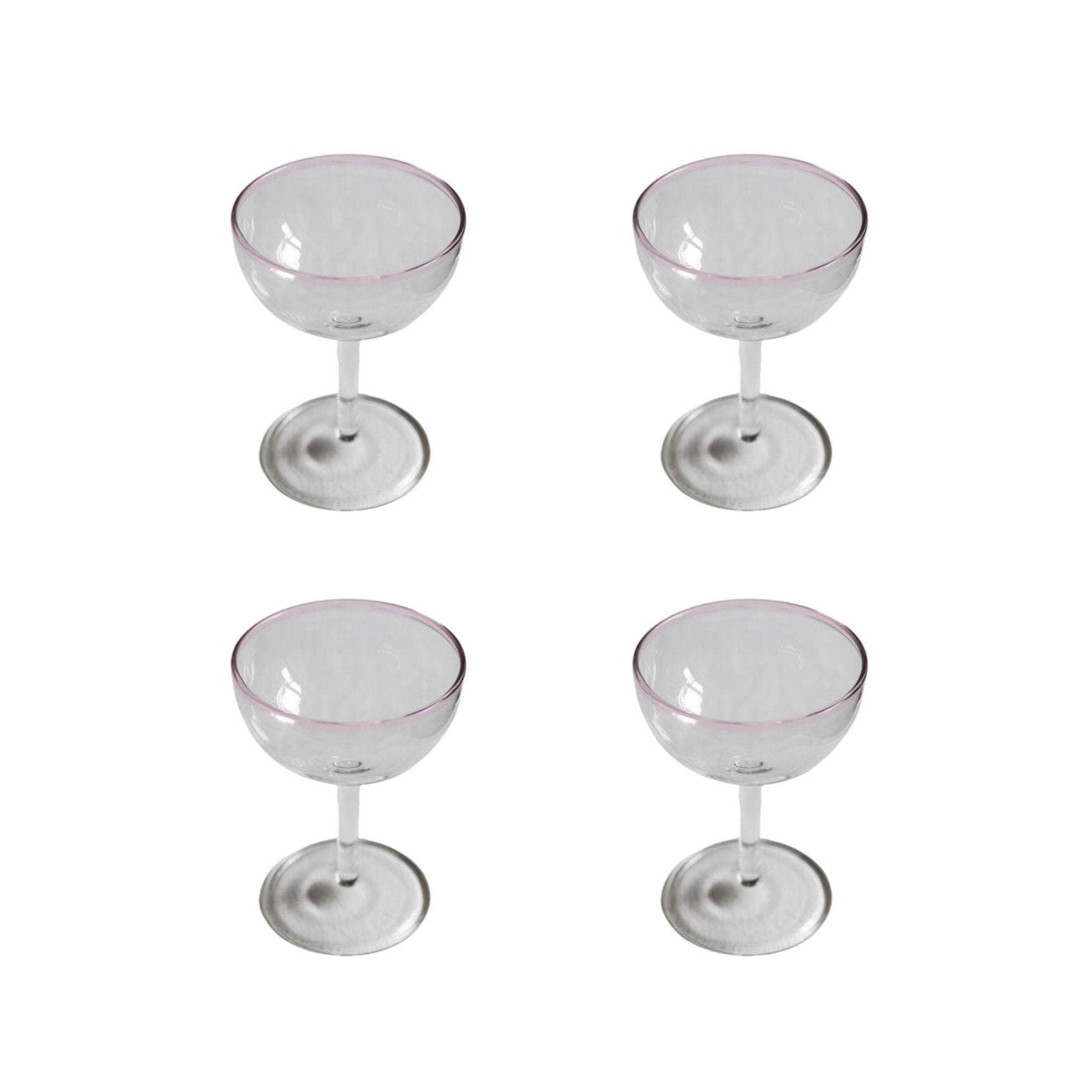 Rose Pink Coupes, Set Of 4