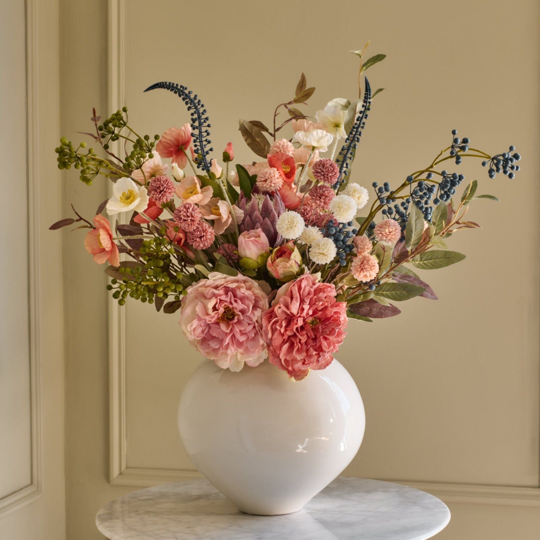 Abi - Faux Flower Arrangement - Pinks, Corals & Greens