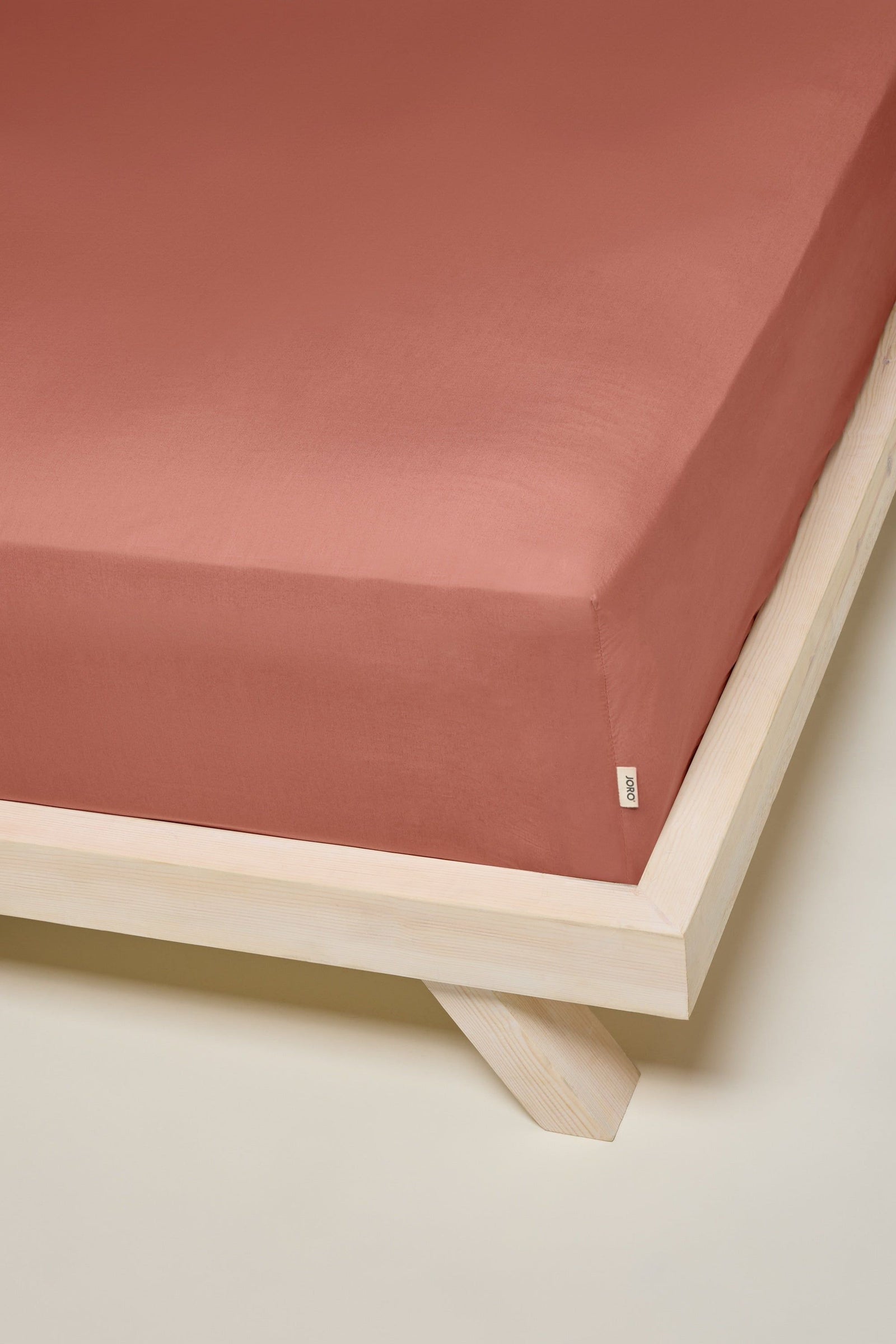 Sateen Organic Cotton Fitted Sheet - Bark Red
