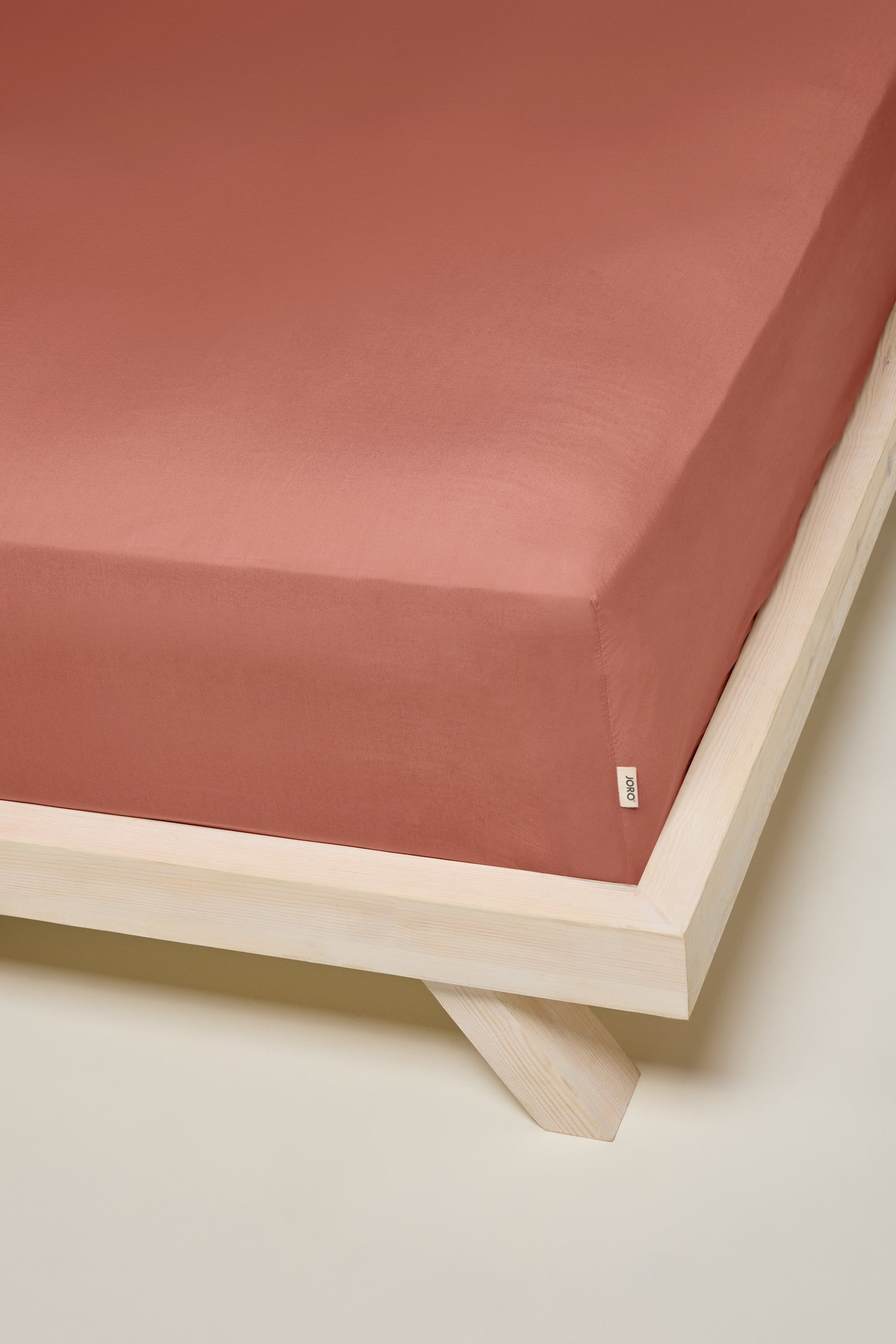 Sateen Organic Cotton Fitted Sheet - Bark Red