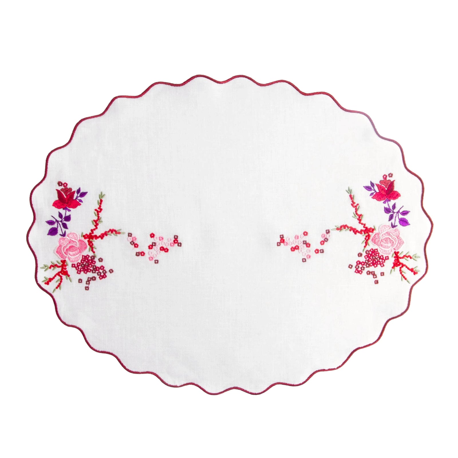 Roseraie et Baies Embroidered Placemat