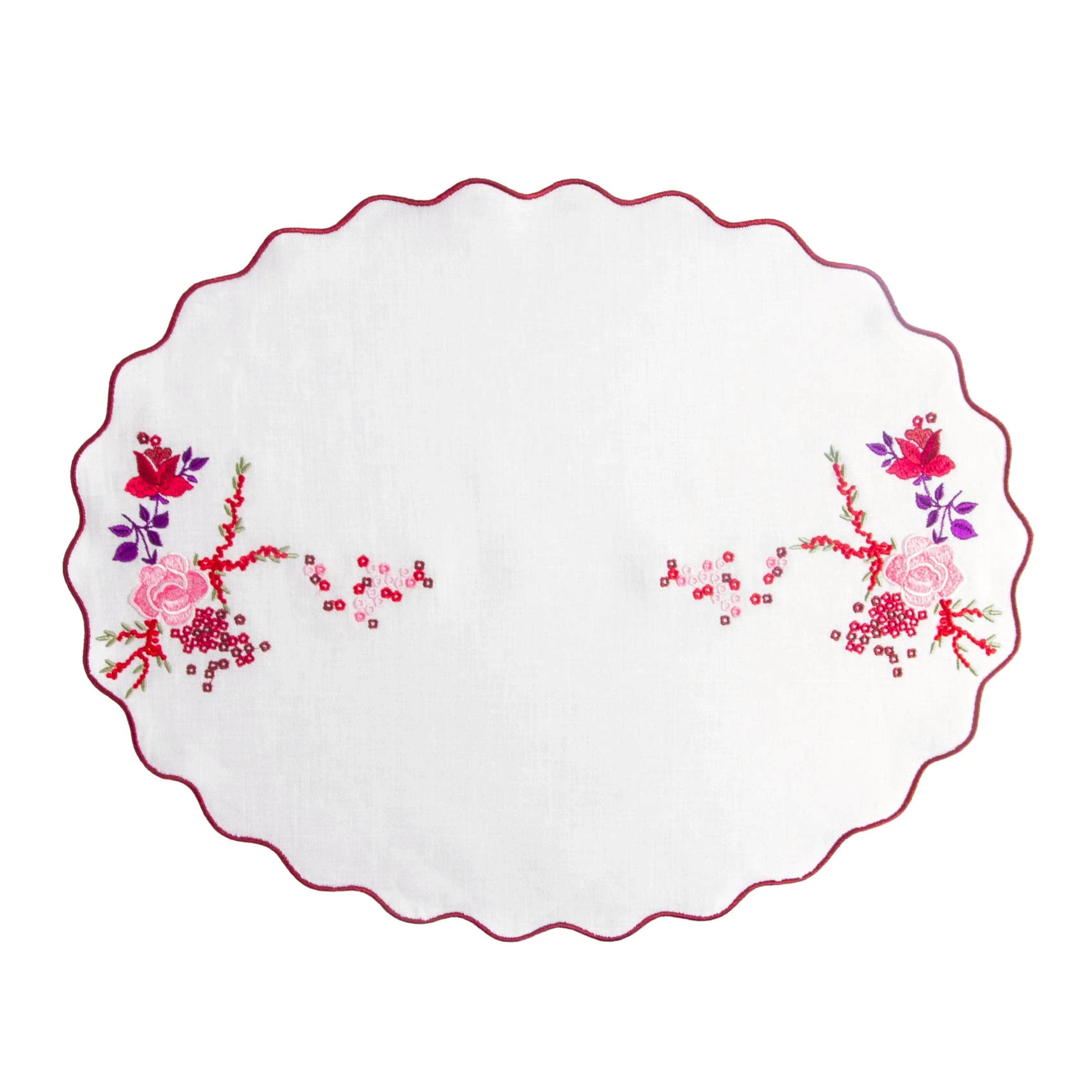 Roseraie et Baies Embroidered Placemat