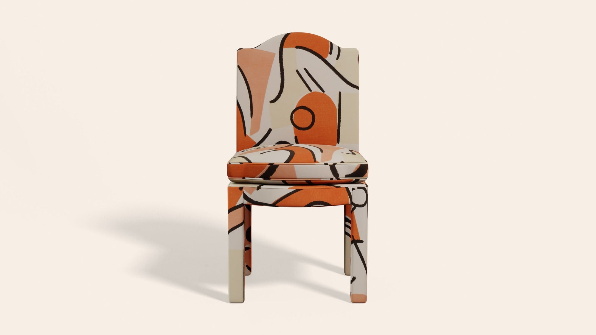 Pair of Leo Dining Chairs, Tangerine-