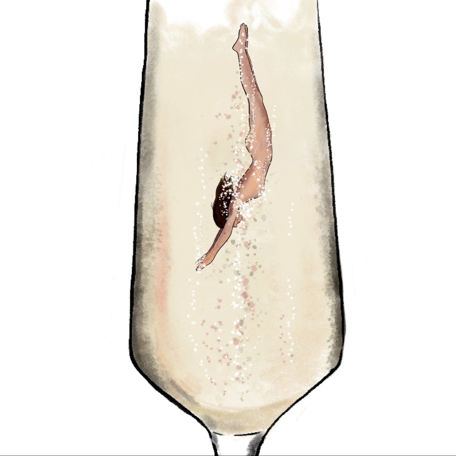 Make a Splash Champagne Art Print