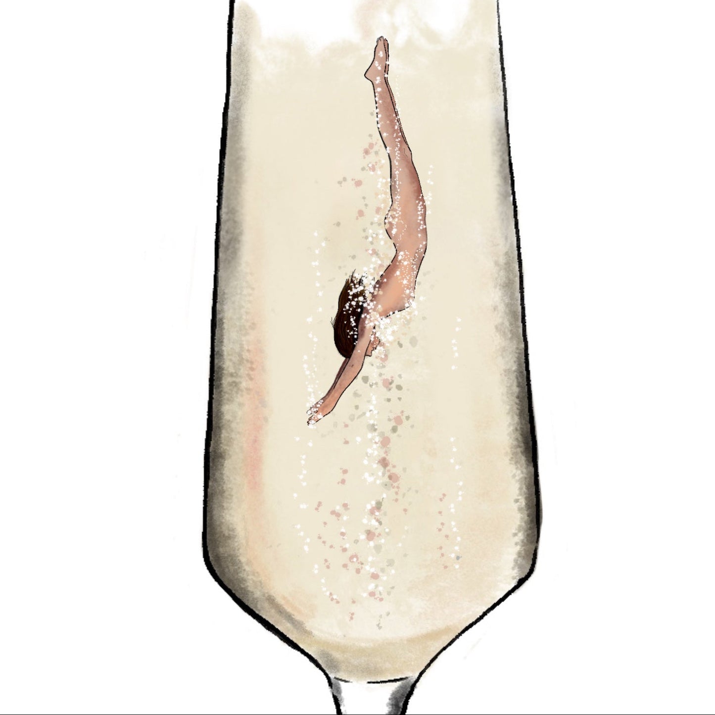 Make a Splash Champagne Art Print