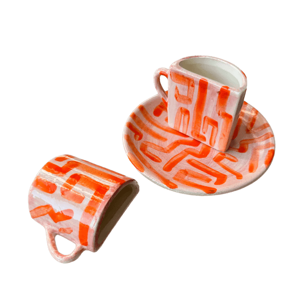 Tête a Tête Cup Set - Pink and Orange