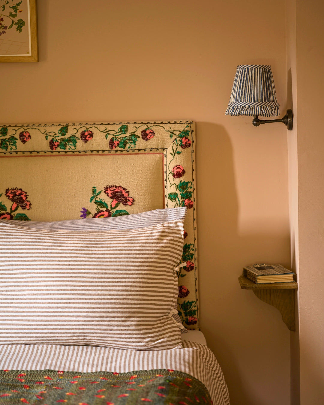 The Fine Stripe in Delphinium Wall Light Lampshade