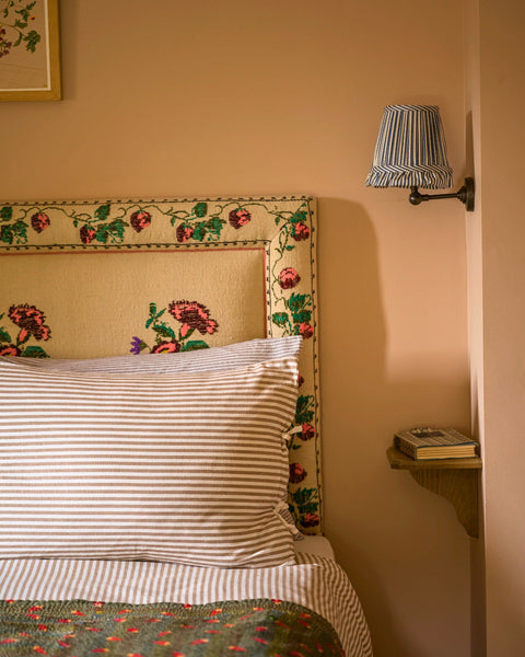 The Fine Stripe in Delphinium Wall Light Lampshade