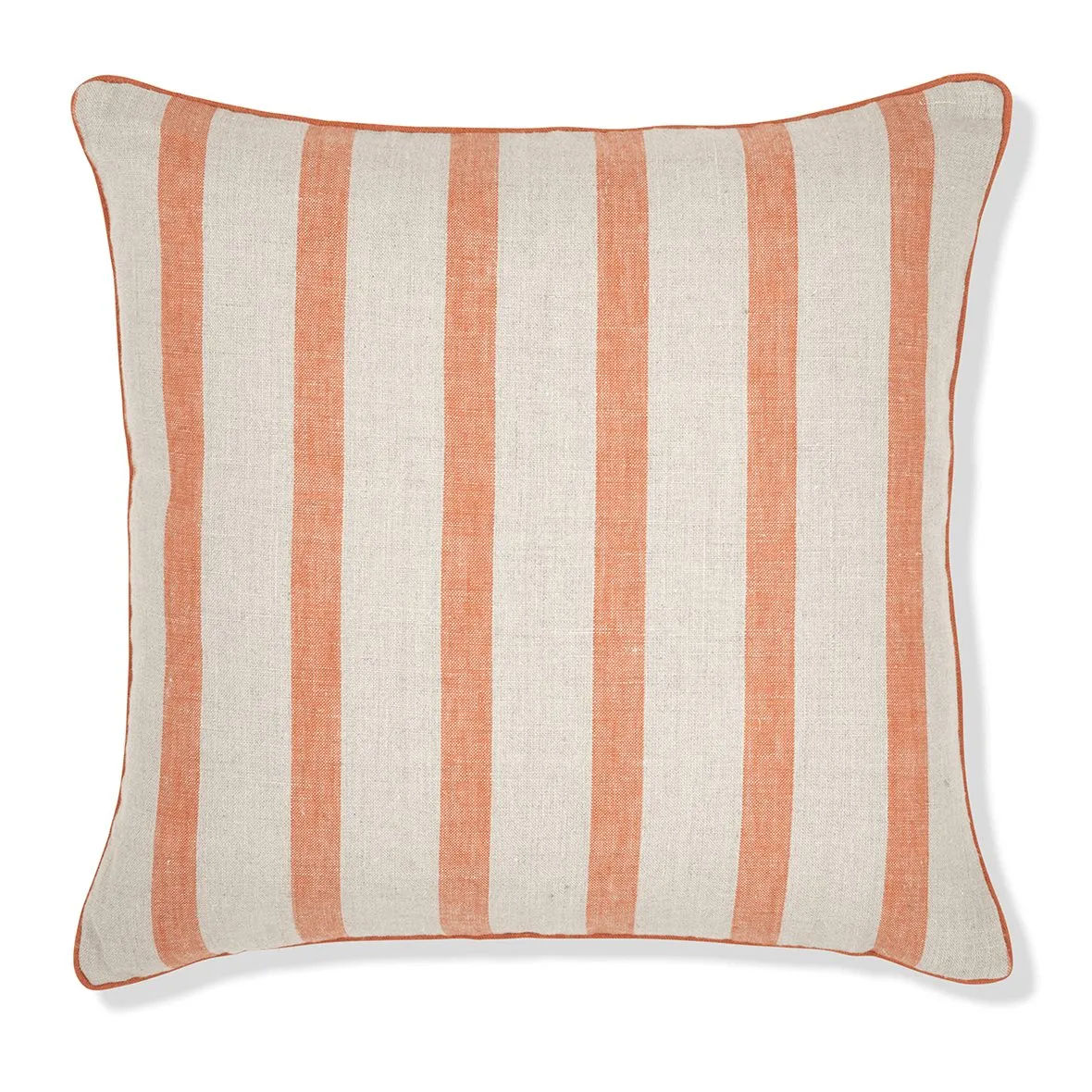Bold Stripe Cushion in Terracotta with Terracotta Piping