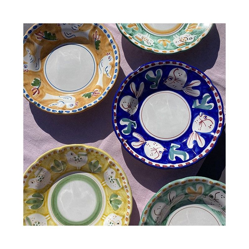 Amalfi Pasta Plate 25cm Blue Turquoise Fish