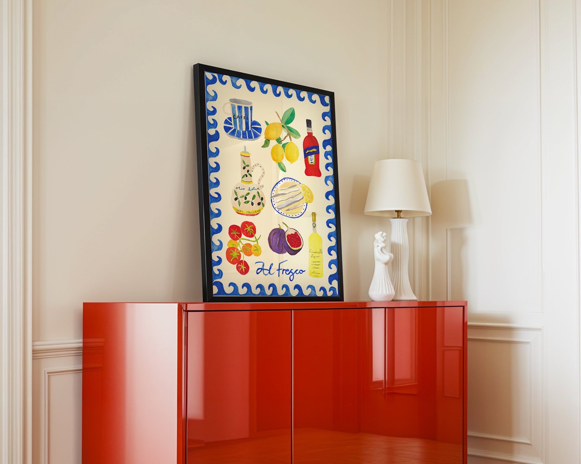 Alfresco Hand Painted Print