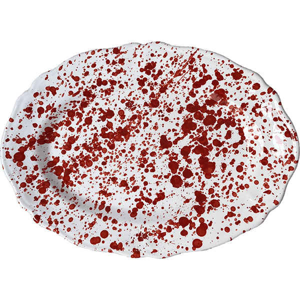 Points Oval Platter Dark Terracotta - 32cm