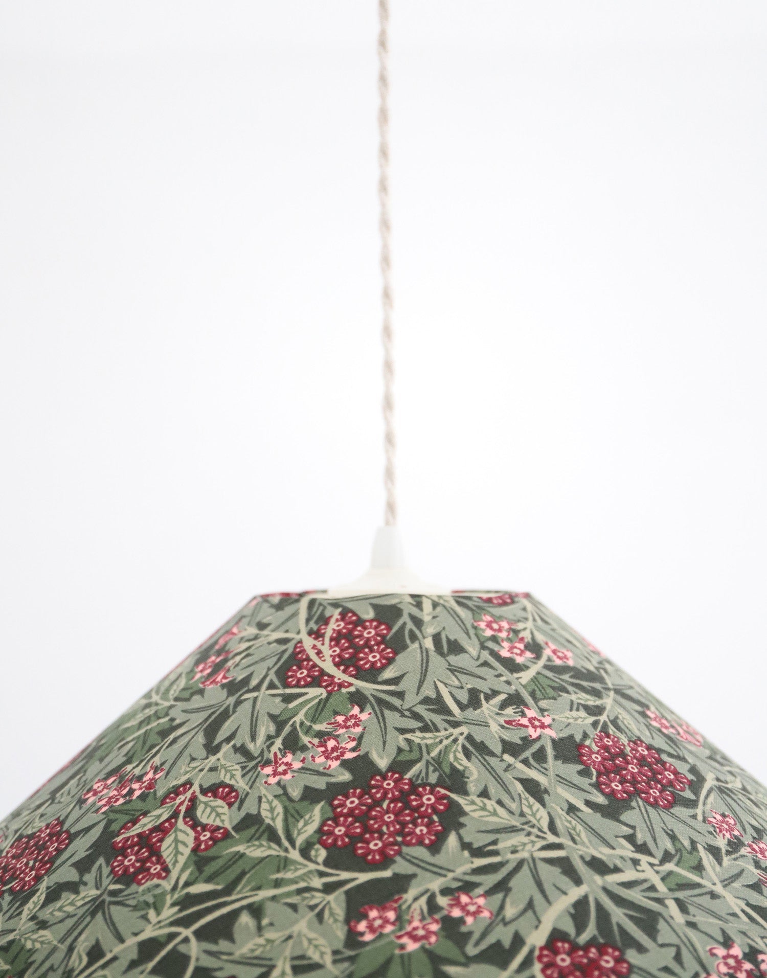 Vintage Trapeze Pendant Light with Floral Print