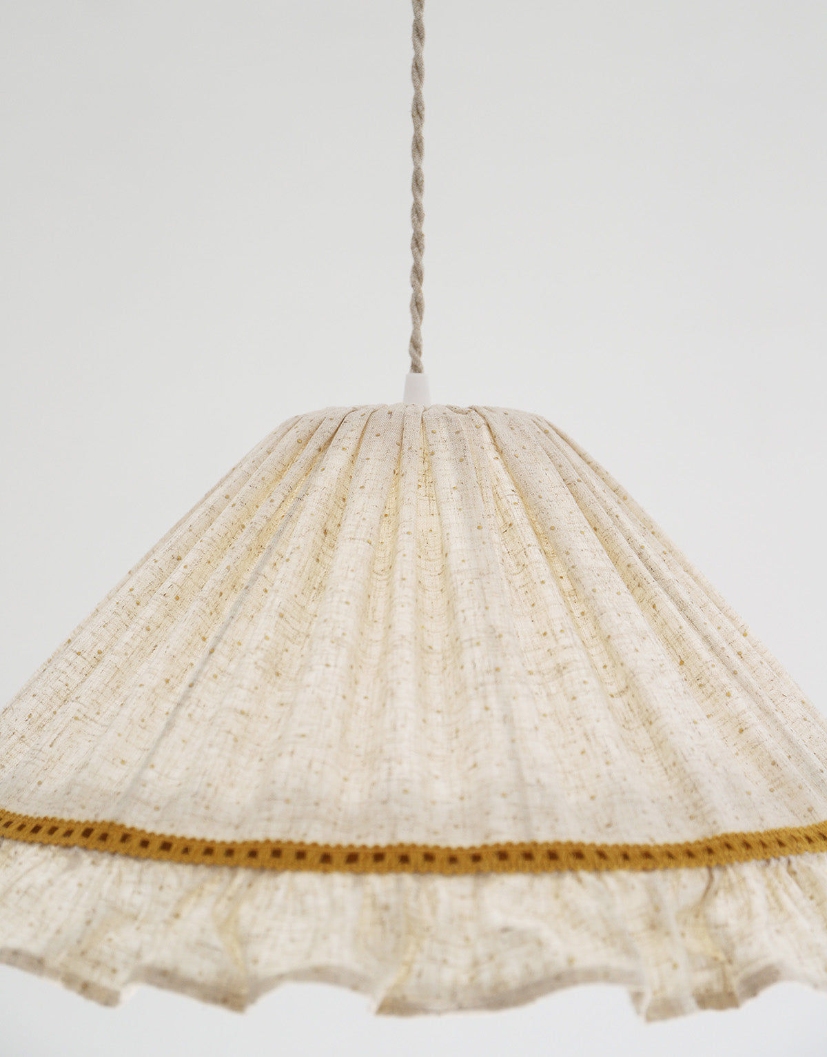 Conical Pendant Light With Ruffle Emilia “Classic Dots”