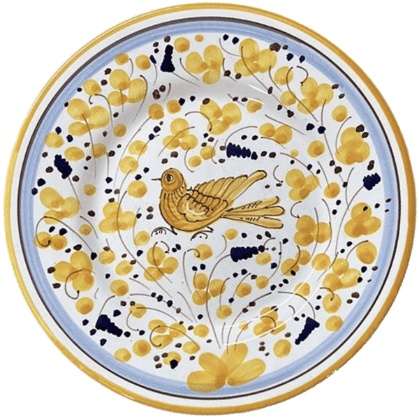 Oiseau Fleurs Jaunes Plate - 20cm