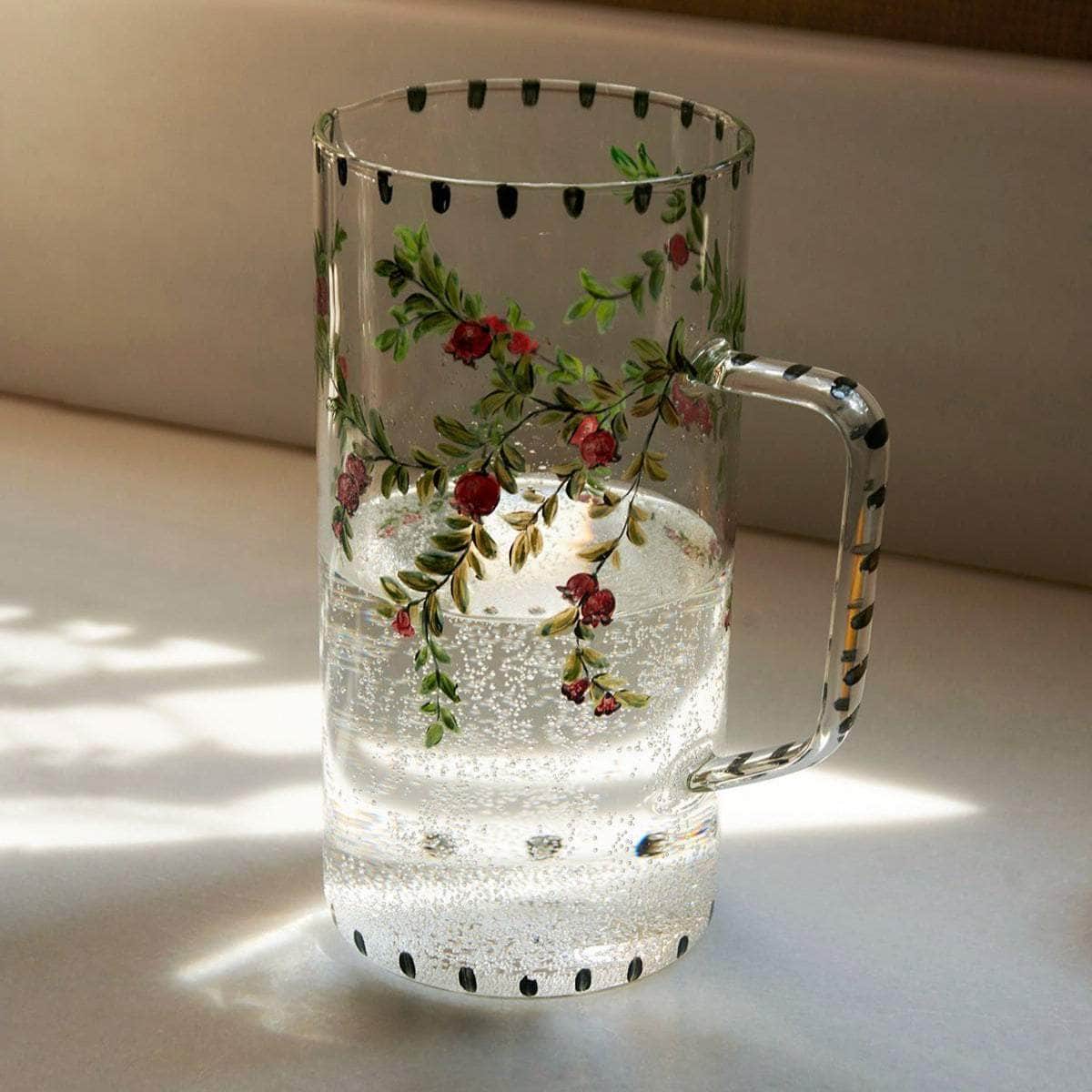 Hand-Painted Pomegranate Jug
