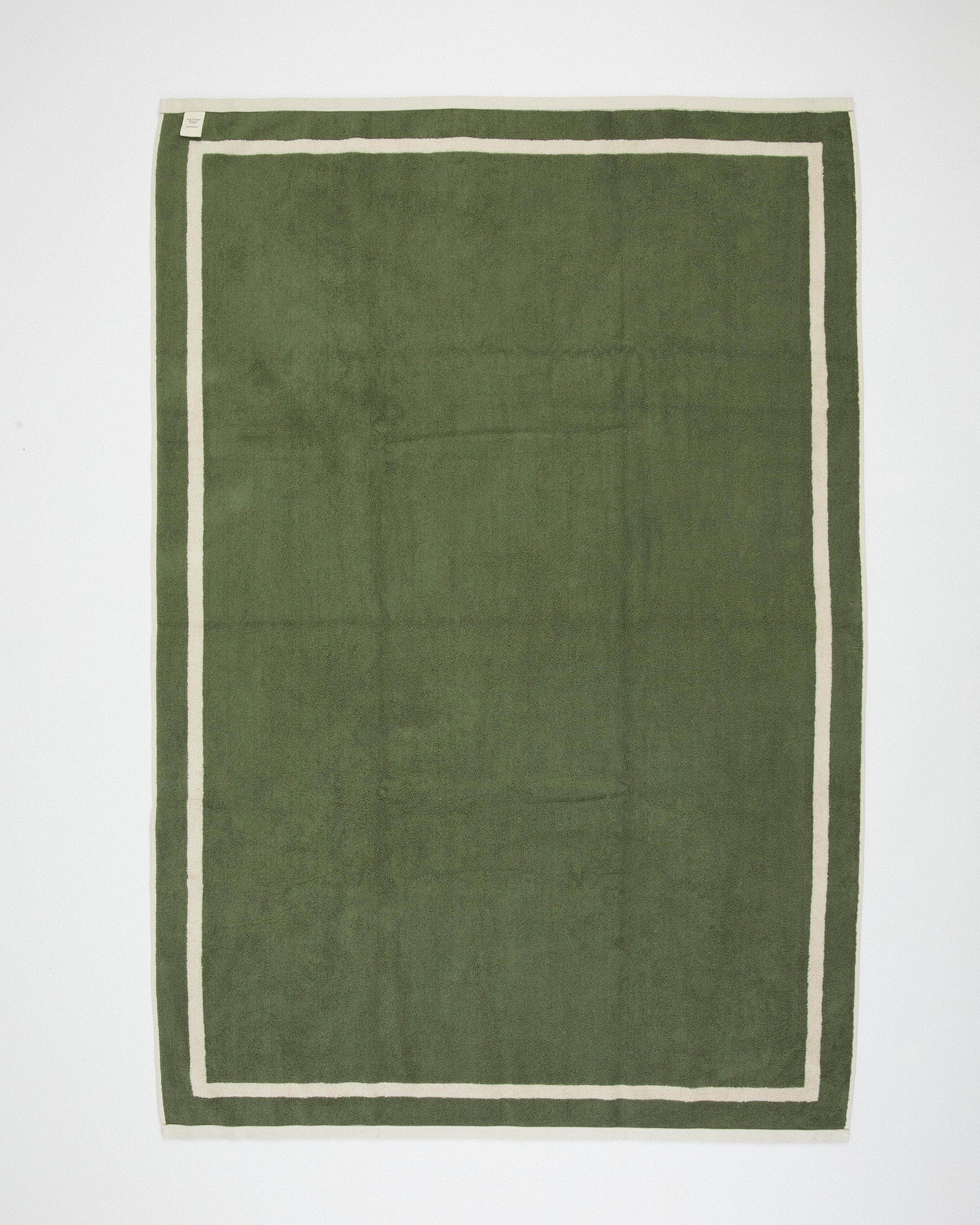 The Classic Ecru and Green Towel