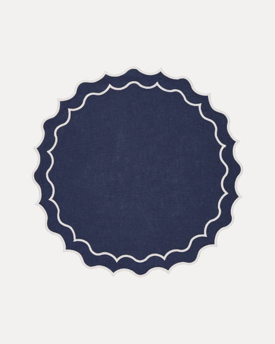 Navy Placemat, Blue with White