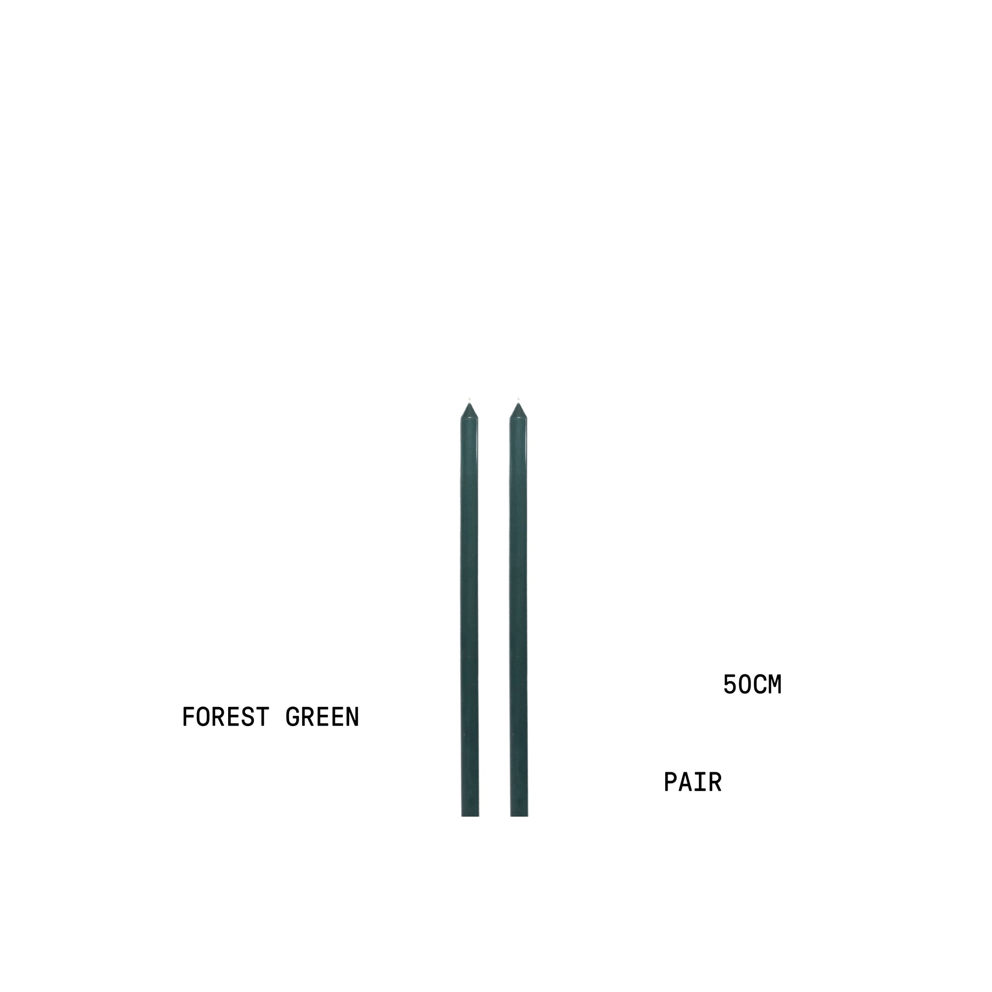 Forest Green Tapered METRE Candle Pair