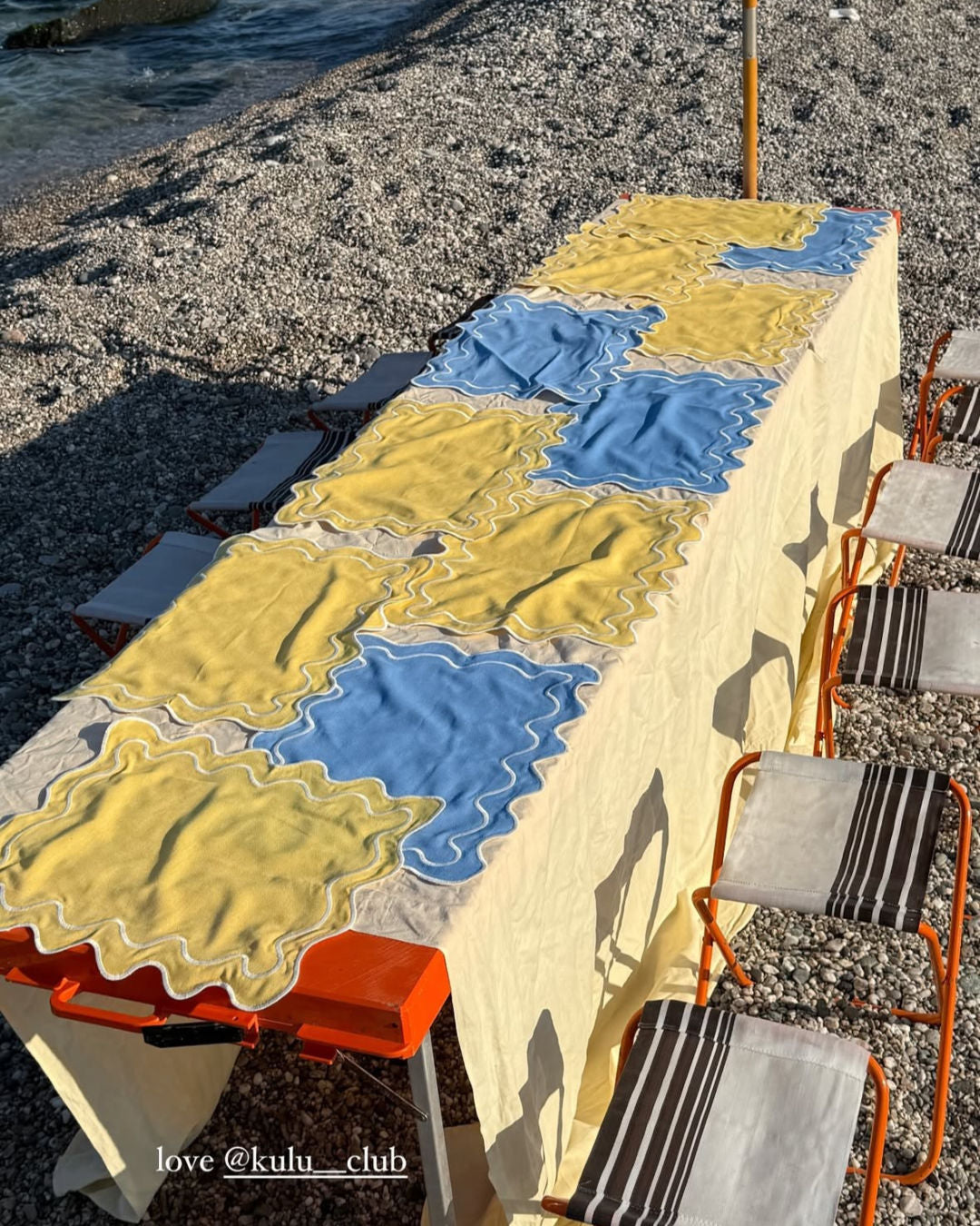 Wavy Placemats Blue/White - Set of 2