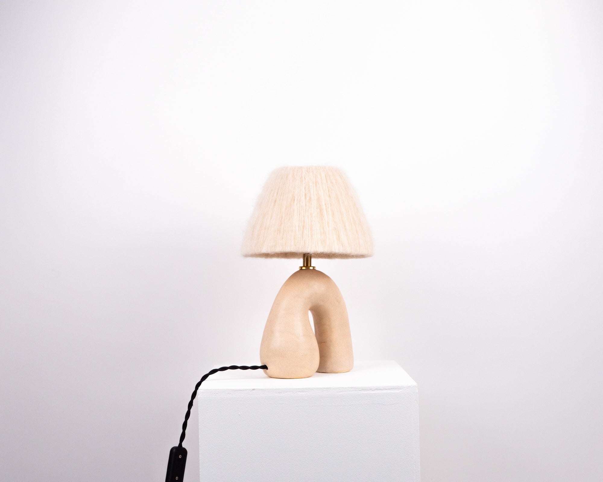 'Opposée' Table Lamp - Satin Cream