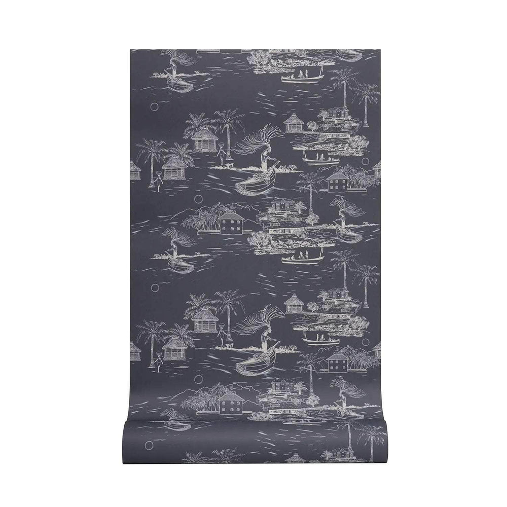 Banana Island Atlantic Grey Wallpaper
