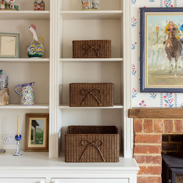 Bow Rattan Storage Basket, Medium