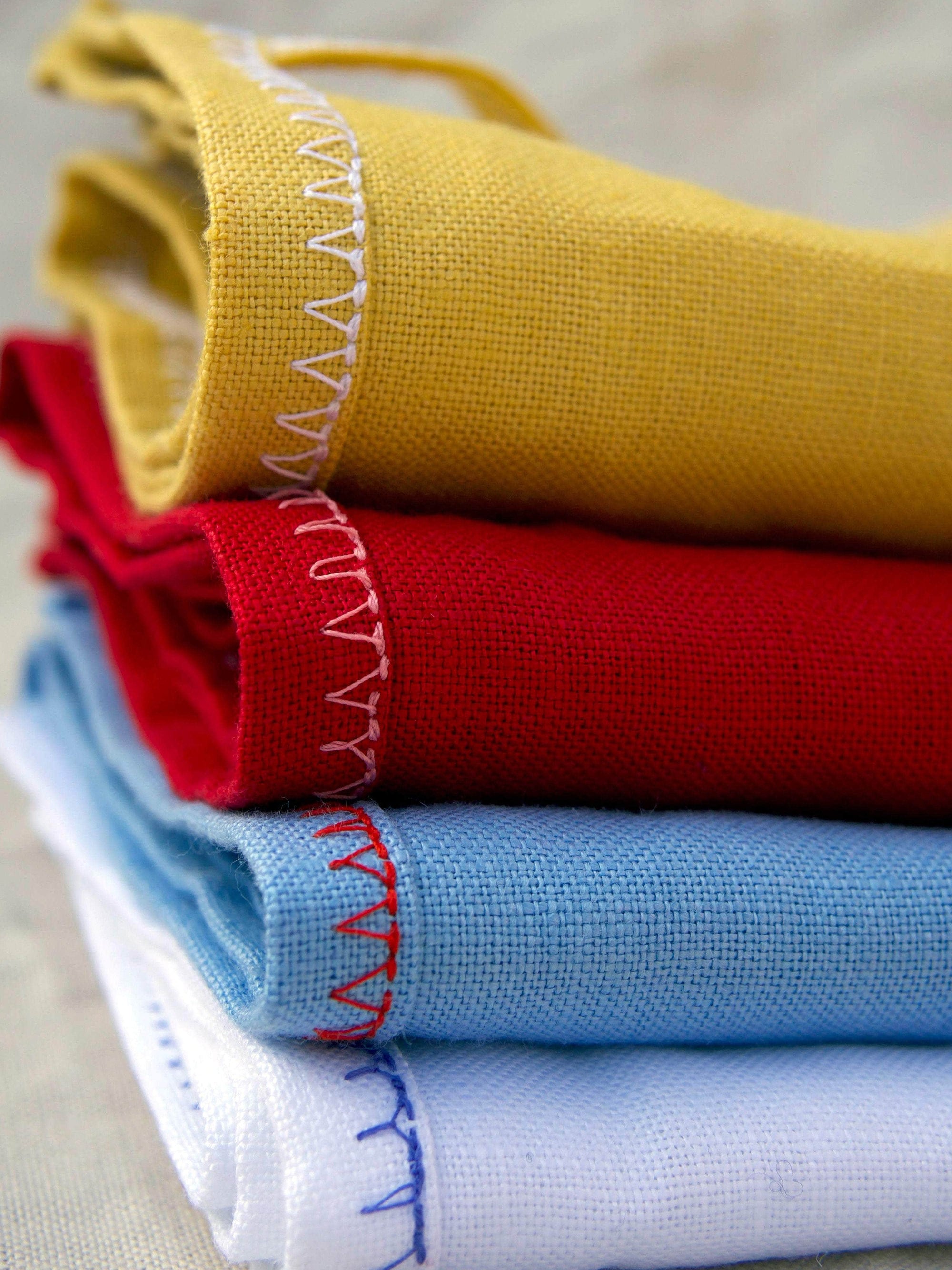 Irish Linen Hand + Tea Towel - Red