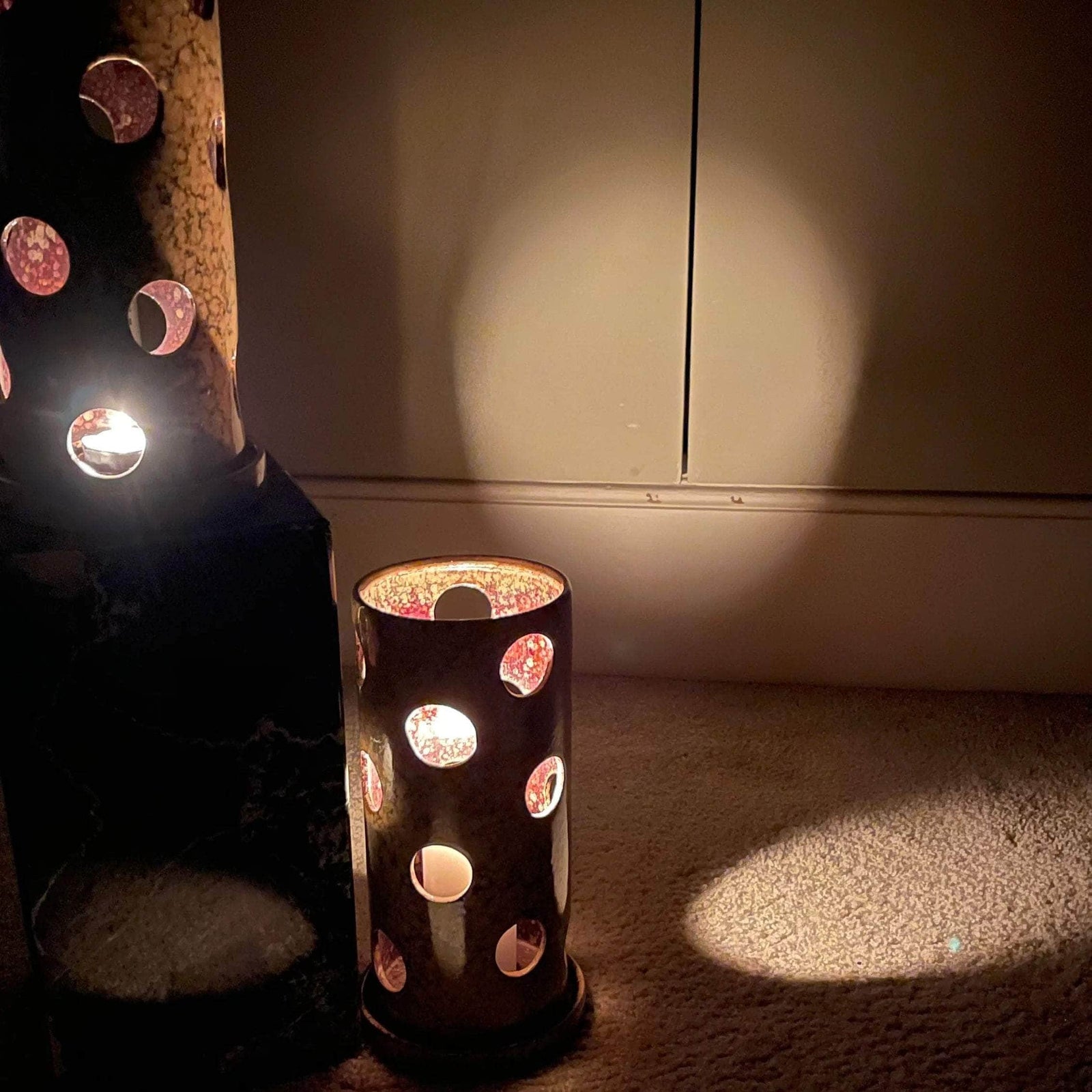 Large Pair of Ceramic Tea Light Holders