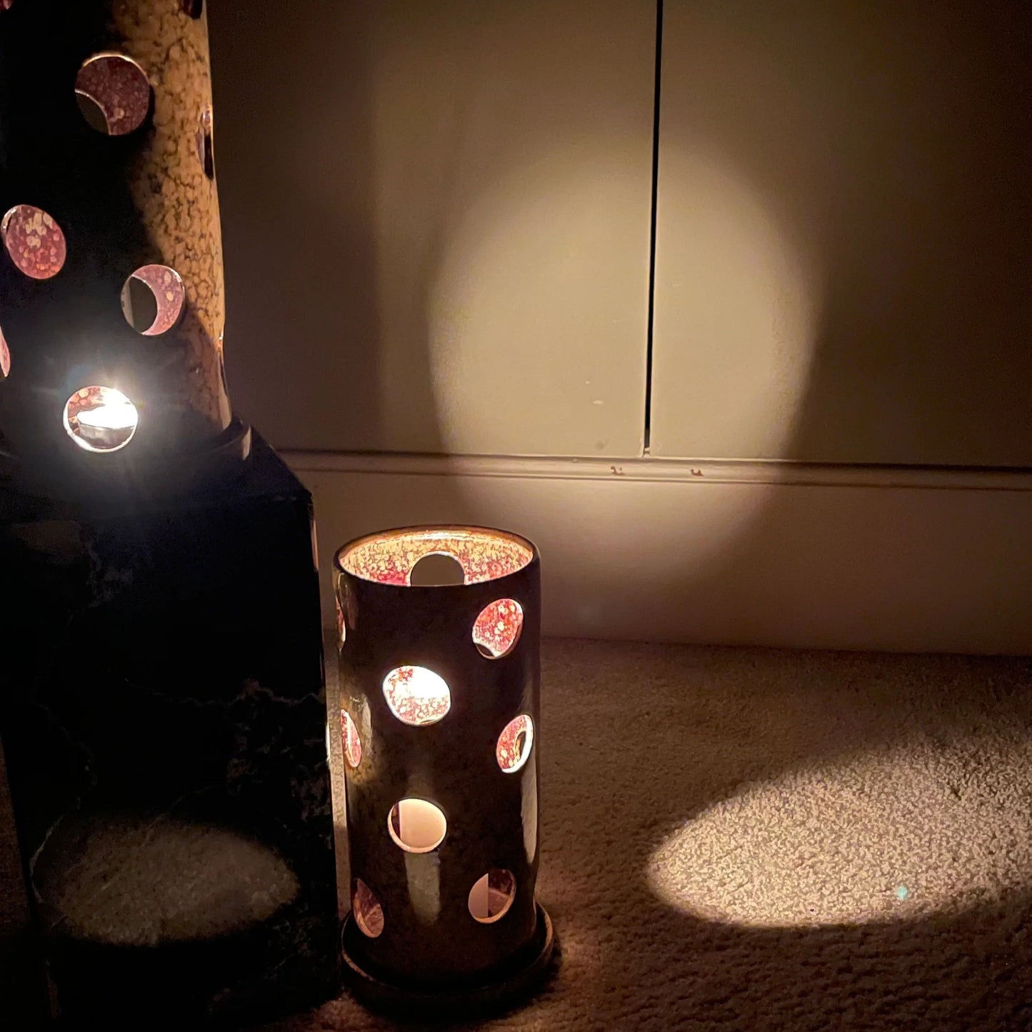 Large Pair of Ceramic Tea Light Holders