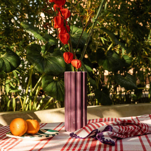 Ceramic Vase Churro Purple