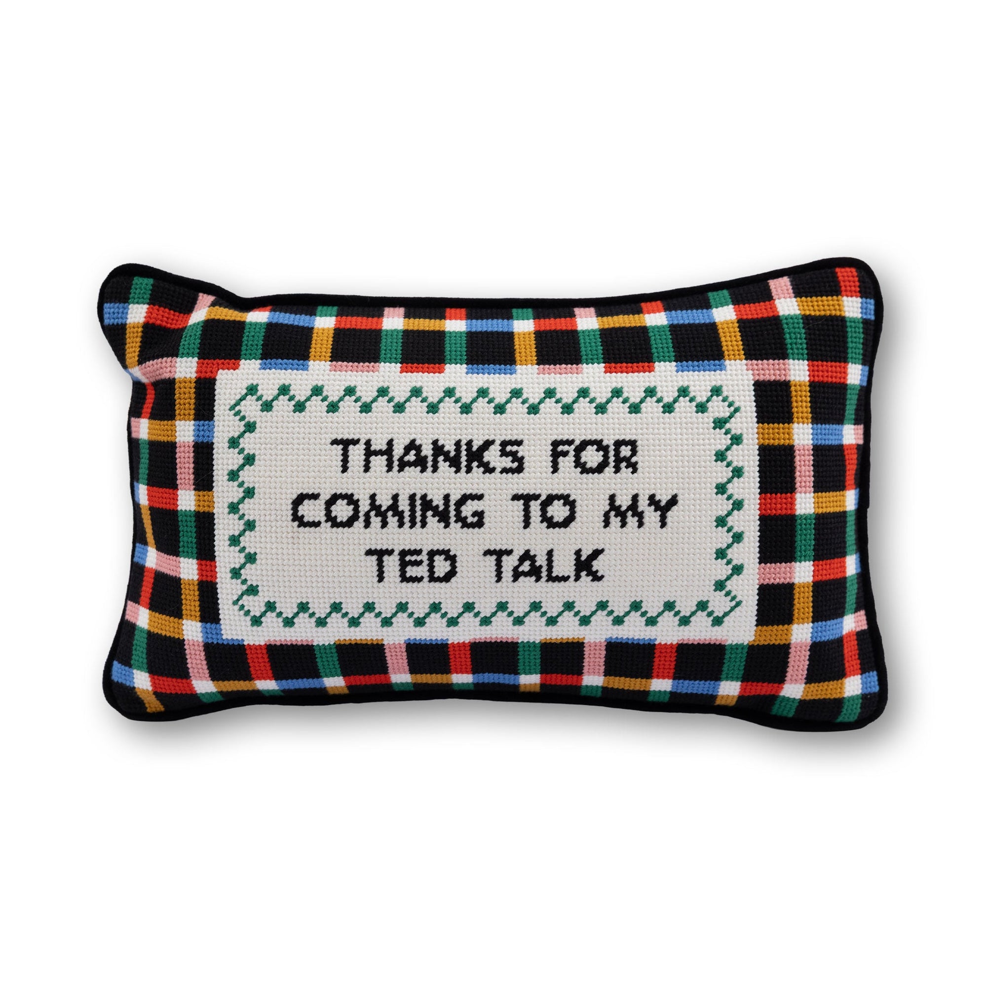 Ted Talk Needlepoint Pillow