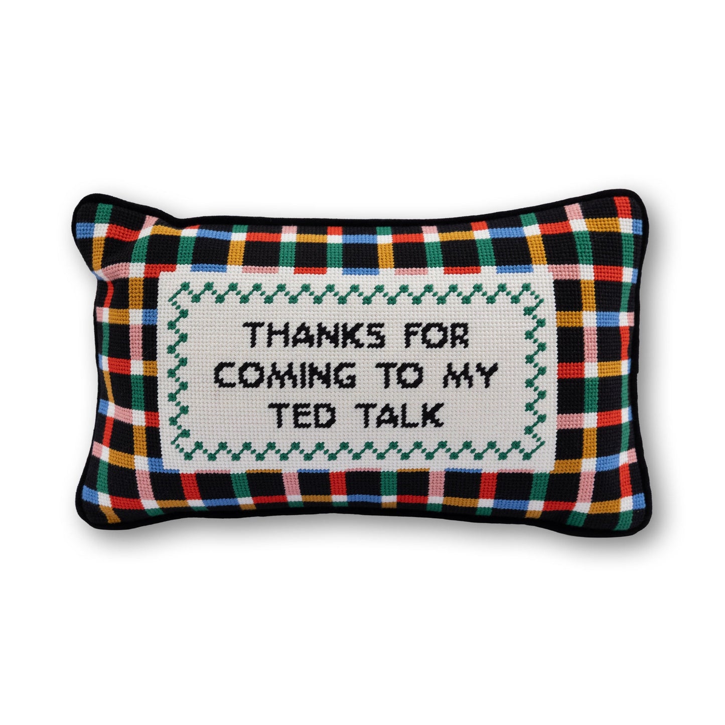 Ted Talk Needlepoint Pillow