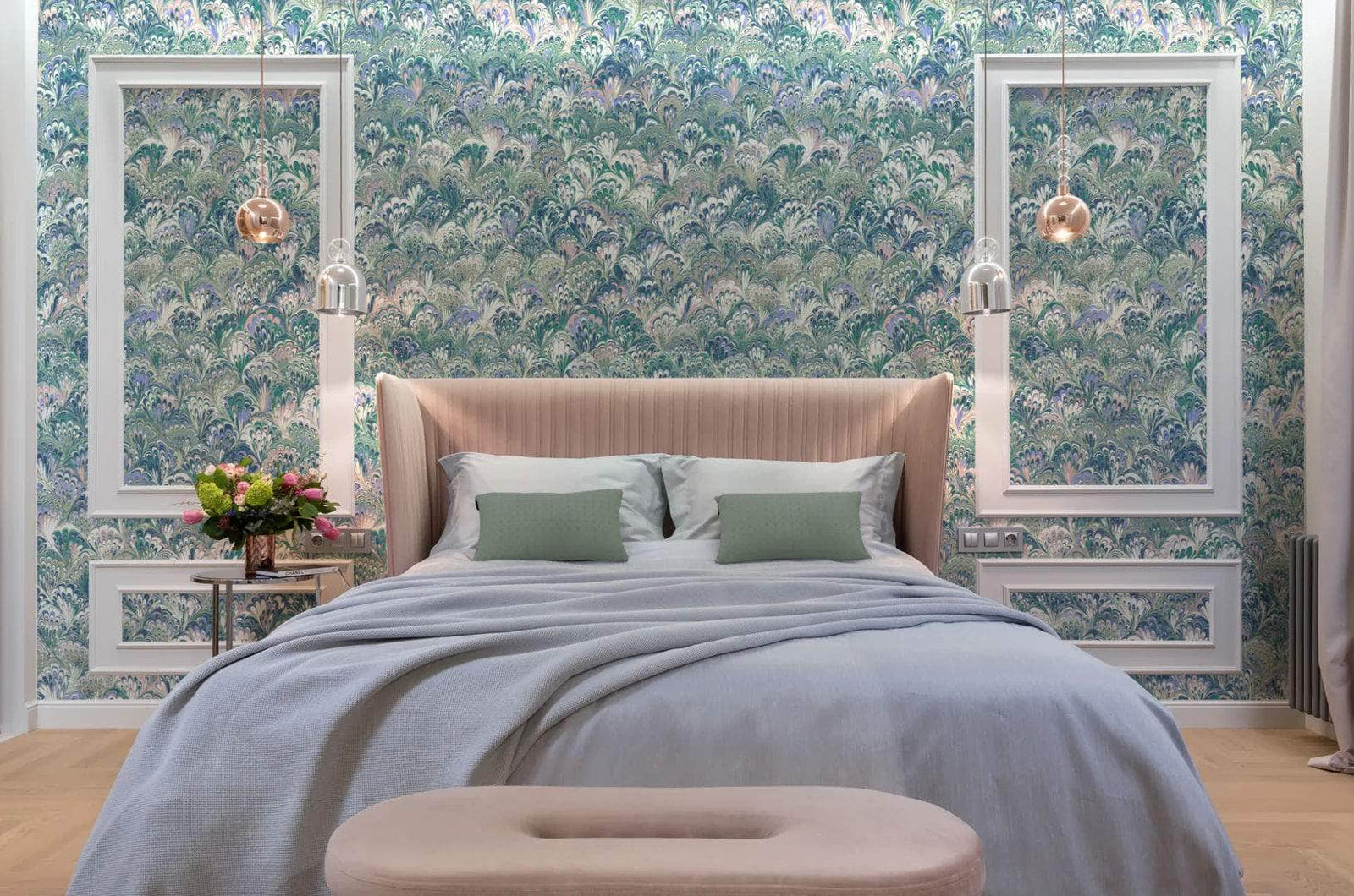 Marbled Wallpaper - 'Serpentine'  Col: Spring - Eco Non-Woven