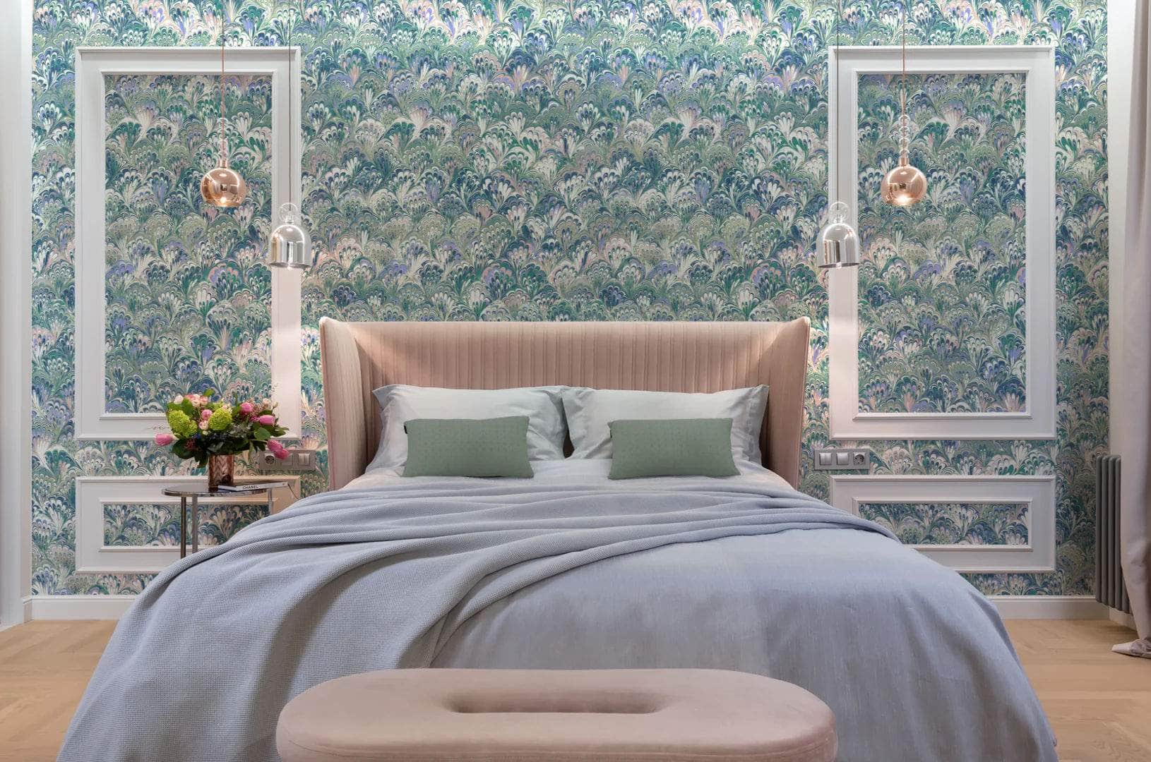 Marbled Wallpaper - 'Serpentine'  Col: Spring - Eco Non-Woven