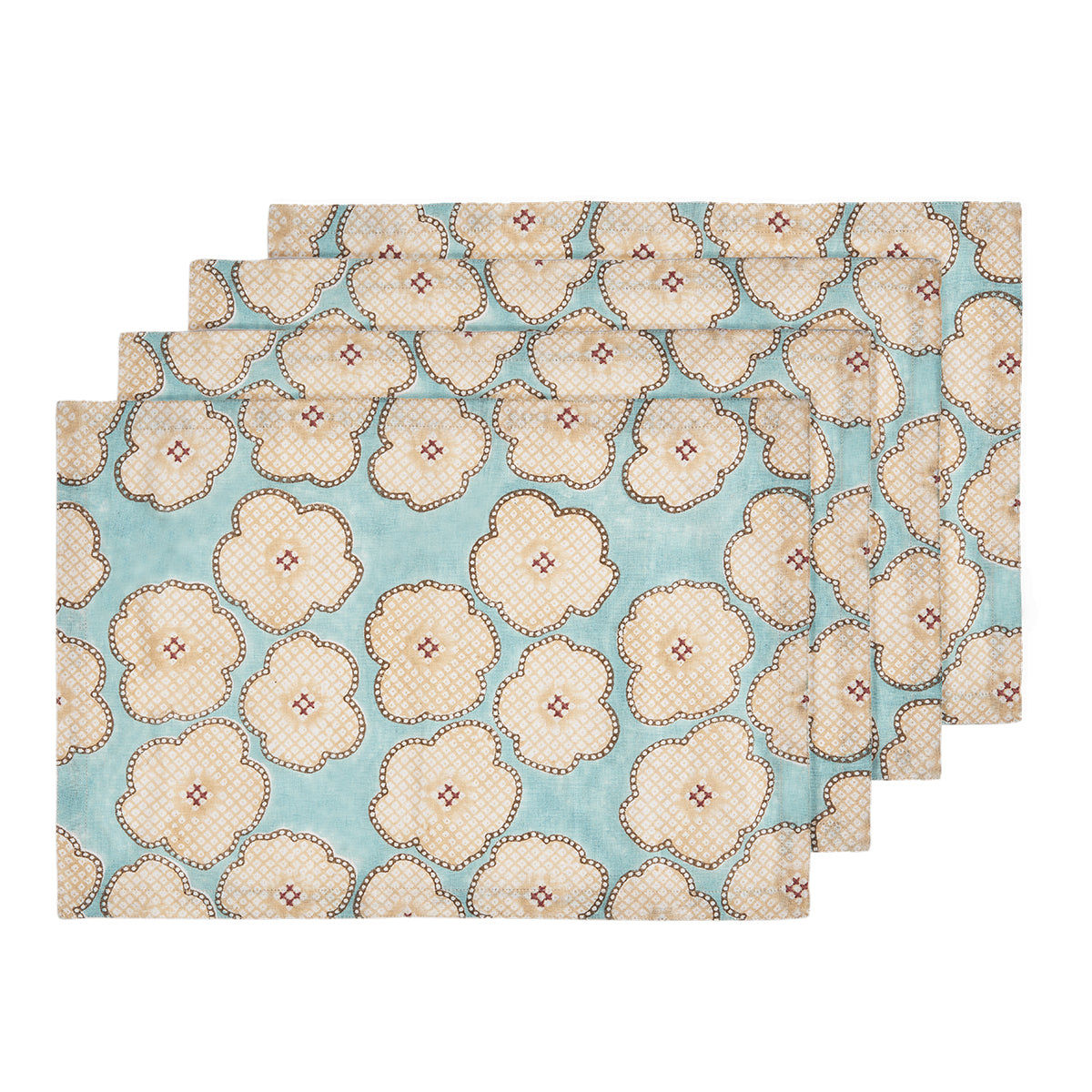 Floral Burst Placemat Blue (Set of 4)