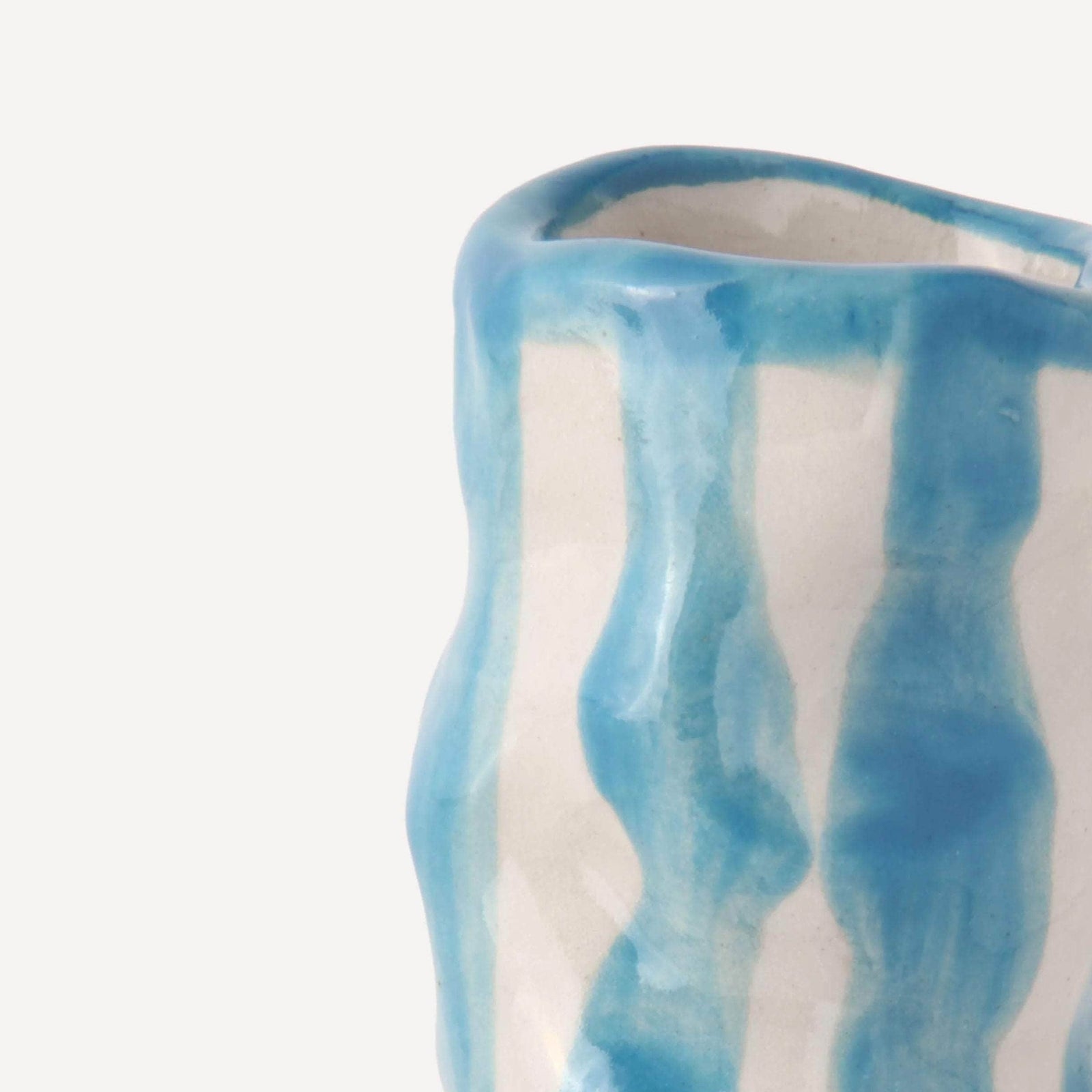 Turquoise Candy Stripe Candle Holder