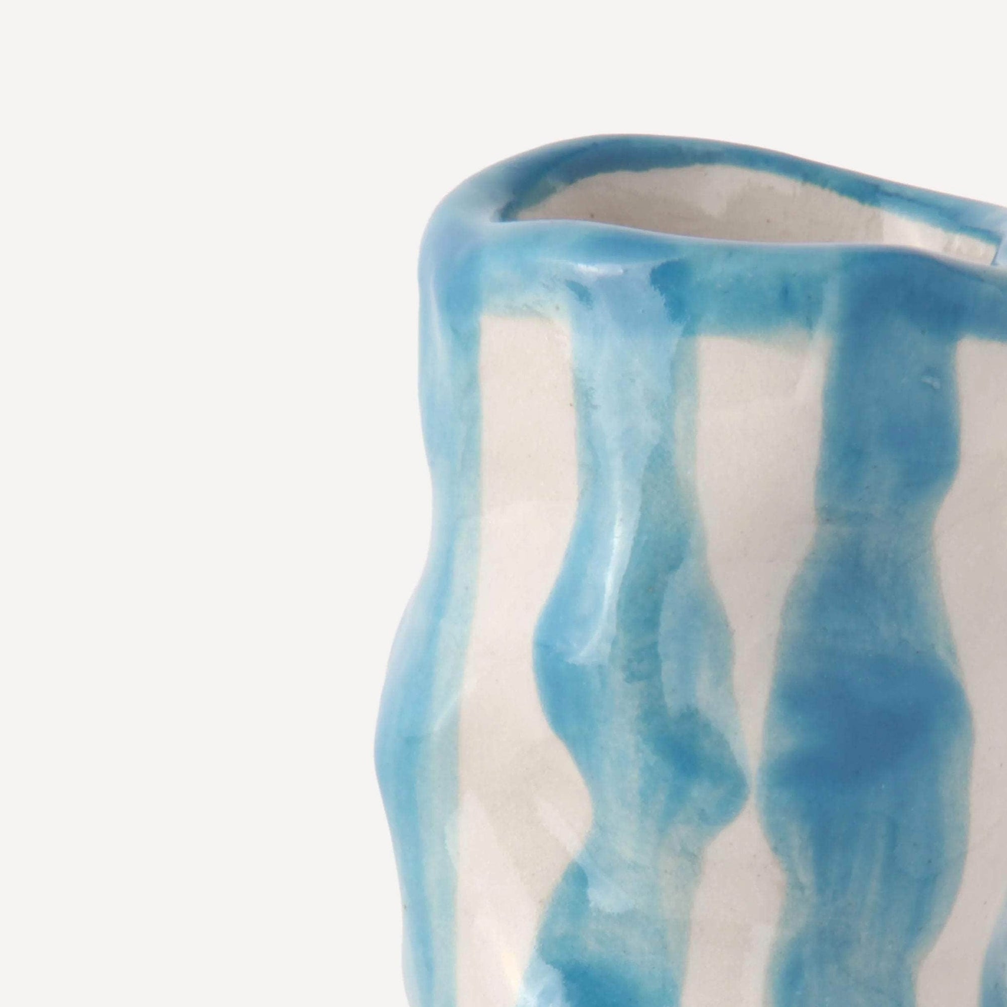 Turquoise Candy Stripe Candle Holder