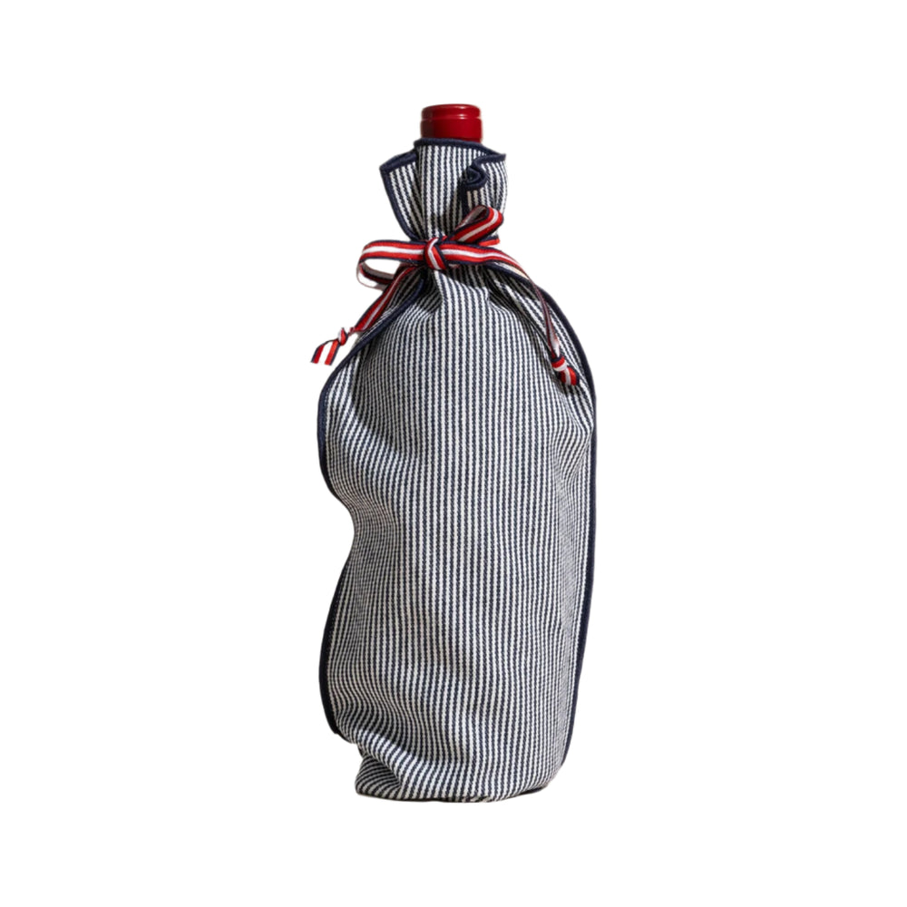 Indigo Stripe Bottle Bag
