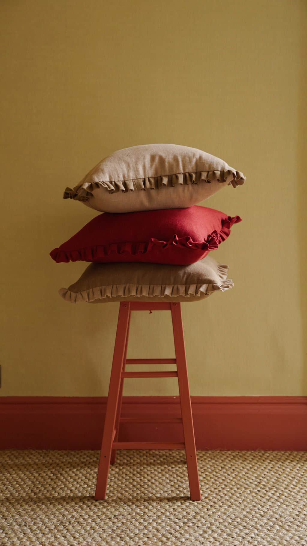 Bronze Cushion with Tawny Gold Frill