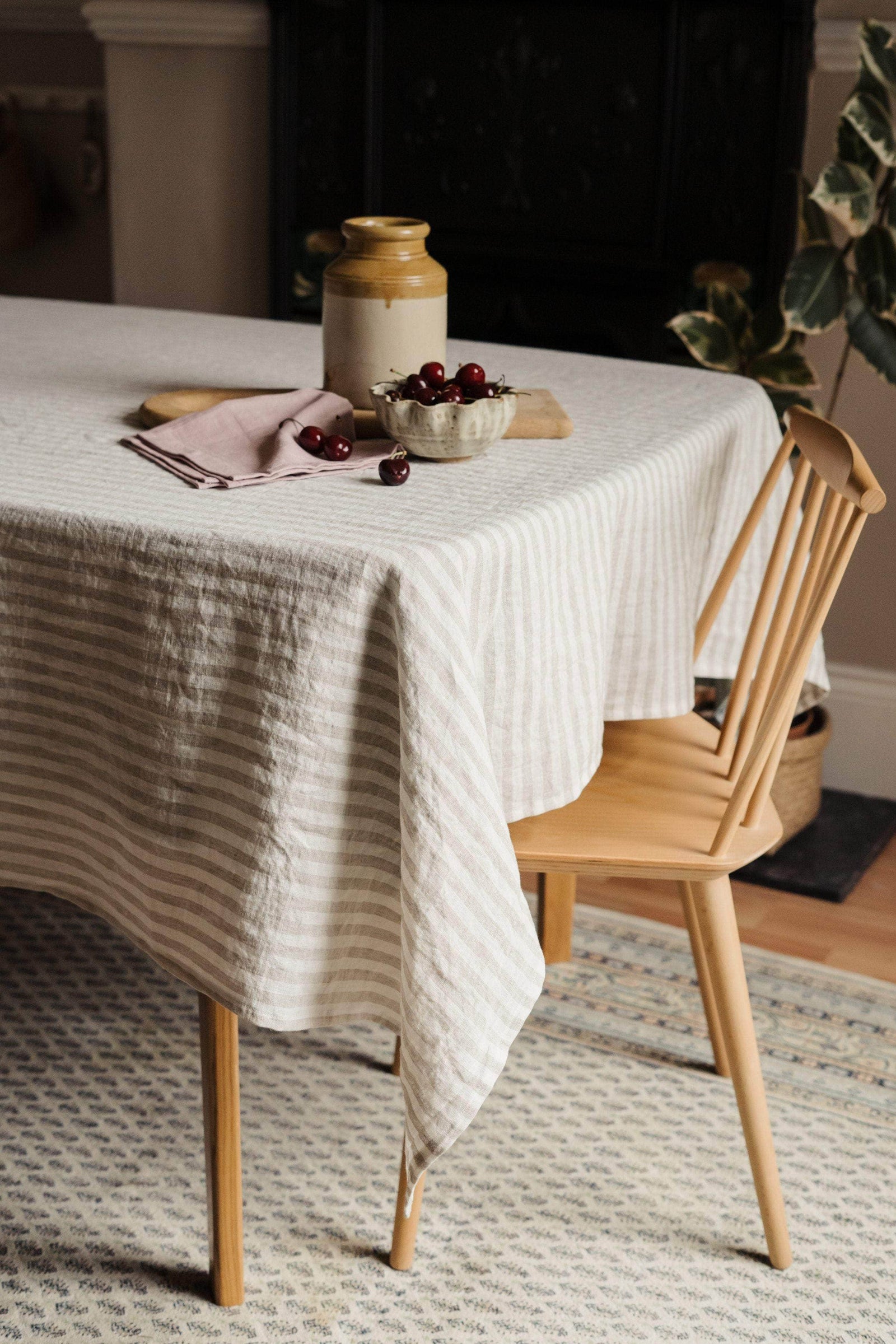 Linen Stripe Tablecloth