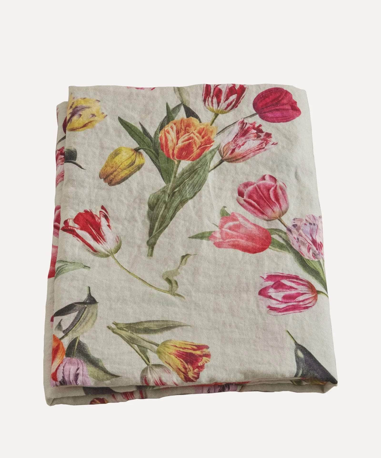 The Tulips Linen Tablecloth - Sage