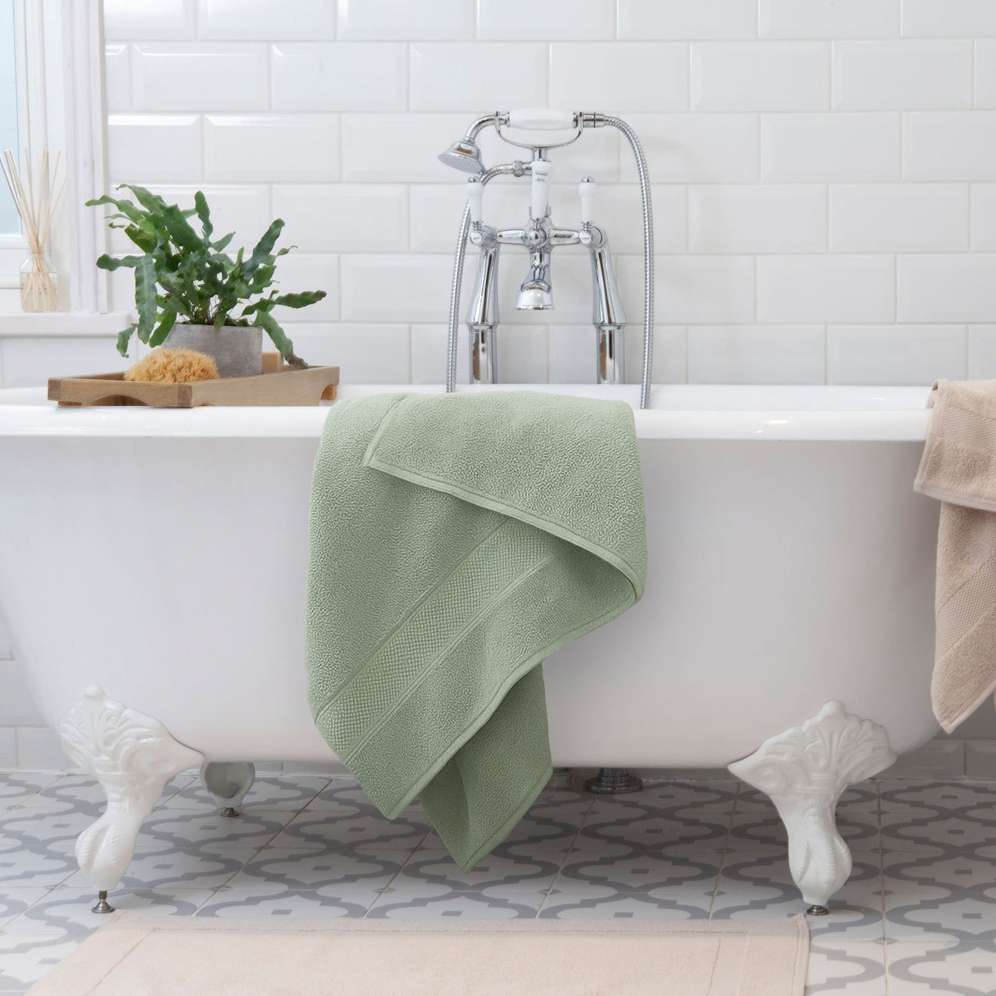 Luxury Organic Cotton Sage Green Towels