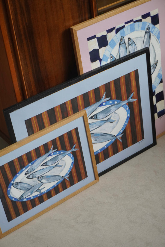 Fish on Stripe Print